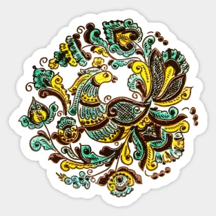 Peacock folk designe Sticker